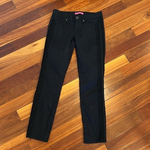 ⭐️ Lilly Pulitzer South Ocean Skinny Onyx Black Jeans Size 4 - Picture 4 of 11